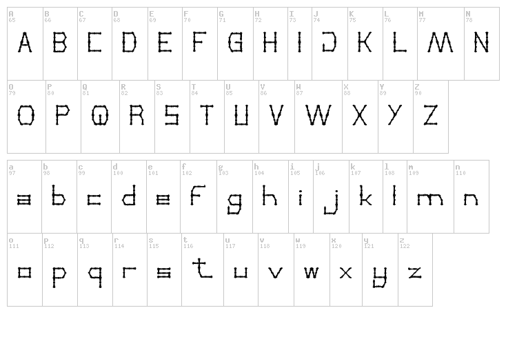 Thin Decorative font map